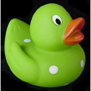  Mini Green Polka Dot Rubber Ducky 