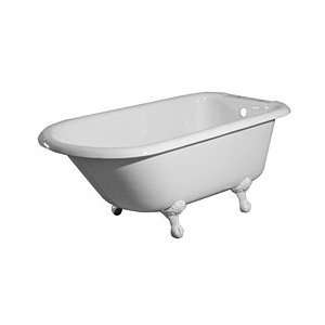 60 Classic Roll Rim Clawfoot Bathtub with 7 Rim Faucet Drillings by 