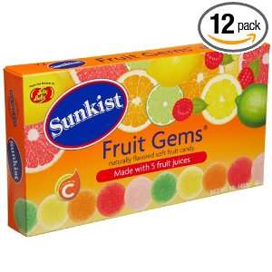 Jelly Belly Sunkist Fruit Gem Bag, Wrapped, 1 Pound Bags (Pack of 12 