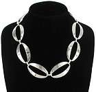   Sterling Silver SP Large Linked Necklace Choker Statement Made in USA