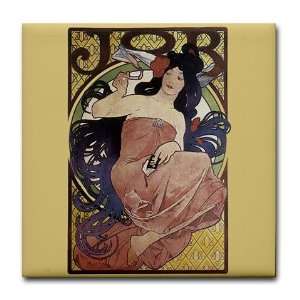  Alphonse Mucha Job Cigarrette Ad Art Vintage Tile Coaster 