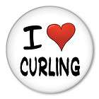 LOVE (heart) CURLING pin button badge rock house ice