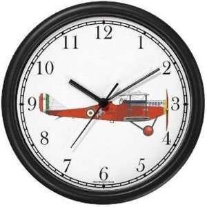 Biplane   Ansaldo SVA Wall Clock by WatchBuddy Timepieces (Slate Blue 