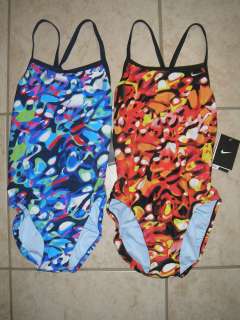 NWT WOMENS NIKE MULTICOLOR CROSS BACK SWIMSUIT BATHING SUIT SELECT 