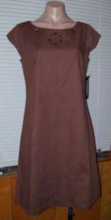 New Another Thyme Brown Beaded Embellished Cocktail Evening Dress Sz 
