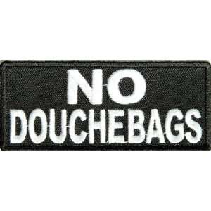  No Douch funny patch (3.5x1.5 in) Embroidered iron on 