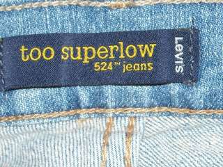 Levis 524 Too Superlow Jeans Junior 3 Stretch Low Rise Flare Leg Light 
