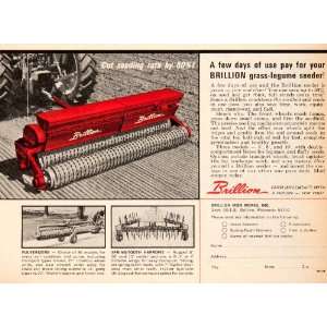  1966 Ad Brillion Iron Graws Legume Seeder Harrow 
