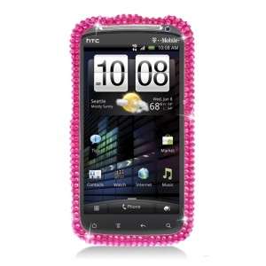 For HTC SENSATION 4G FULL DIAMOND CASE Hot Pink Bling Phone Cover 