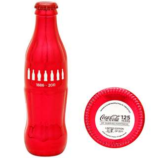 Coca Cola 125th Anniversary Red Bottle Limited Edition Commemorative 