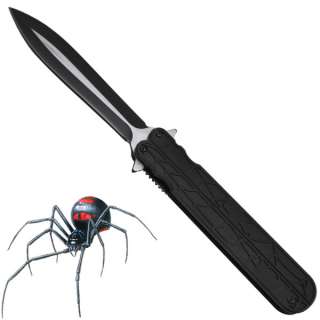 Black Widow Spider Design  Spring Assisted folding knife  