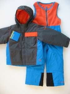 NWT Columbia Boys 4/5 6/7 Snowsuit 2 Piece ski outfit $140 Retail 