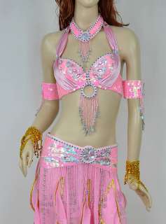 Quality belly dance costume 2 pics Set of bra&belt  