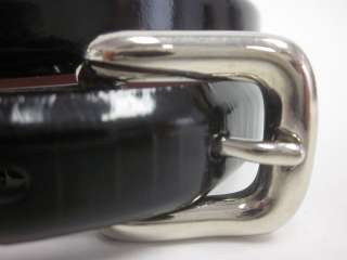 CALVIN KLEIN Black Patent Leather Thin Belt Sz M  