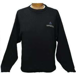   Black NFL Dallas Cowboys 100% Cotton Crewneck Sweater Sports