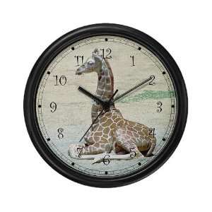  Young Giraffe 10 Black Framed Wall Art Clock