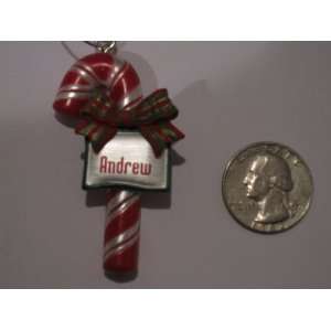  Candy Cane Ornament With Name of Andrew 