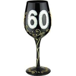  Bottoms Up 15 Ounce 60 Handpainted Wine Glass Kitchen 