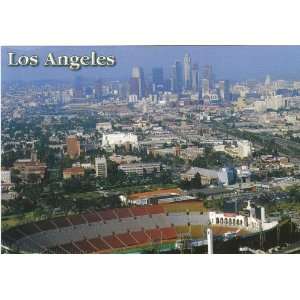  LA233 Los Angeles Skyline and the Coliseum POSTCARD   from 