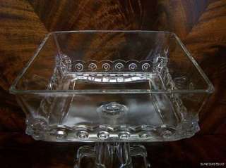 Fostoria CLEAR LION HEAD Lge Square Compote EAPG 1895  