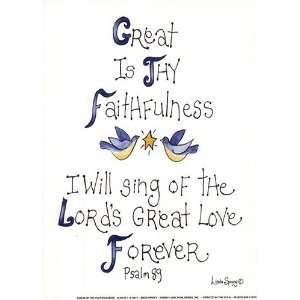  Great is Thy Faithfulness Finest LAMINATED Print Linda 