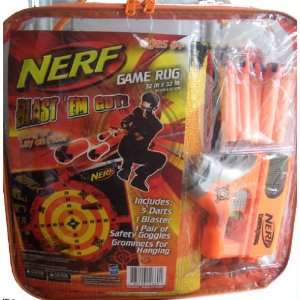    Nerf Game Rug with Darts and Blaster 32 X 32 Toys & Games