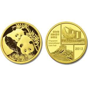  China 2012 Panda Singapore International Coin Fair 1/2 oz 