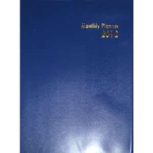  2012 Navy Blue Vinyl Professional Monthly Planner Office 