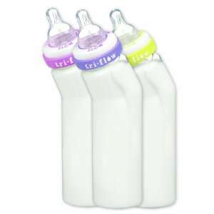  Munchkin Three Tri Flow 8oz. Angled Bottles (Colors May 