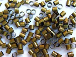 2mm Brass Ox / Bronze Color Crimp Beads (100)  