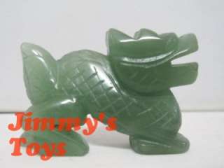 A34 HANDMADE CHINESE CARVED GREEN JADE DRAGON CARVING STATUE FIGURE 5 