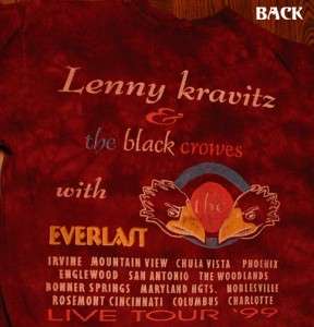 Lenny Kravitz Black Crowes Tour 99 T Shirt L  