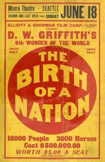 The Birth Of A Nation Vintage Movie Poster  