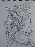KOI by HORIMOUJA tattoo flash outline book   AWESOME  