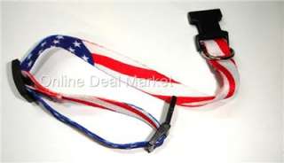 American Flag Patriotic Dog Collar RED WHITE BLUE Clip  