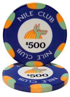1000 Acrylic Case Nile Club Ceramic Poker Chip Set 10g  