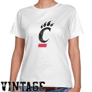   White Distressed Logo Vintage Classic Fit T shirt