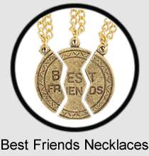 Necklace BFF 3 Part Best Friends Silver Tone Pendant  
