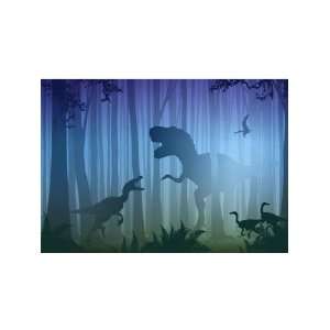   Dinosaurs t. rex in the Woods Blue Green KP1272PM3