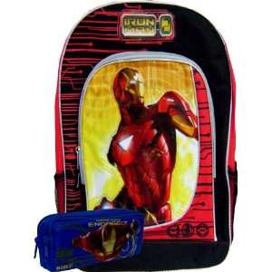    Powerful Iron Man Backpack Free Blue Pencil Case Toys & Games