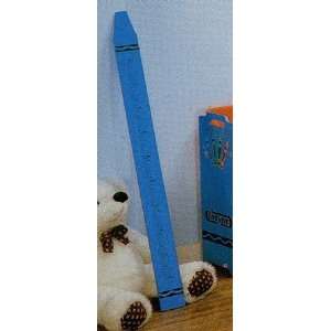  Blue Crayon Pencil Style Wood Children Kid Growth Chart 