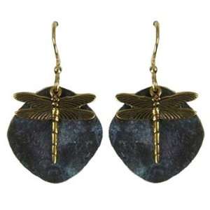  Jody Coyote blue purple dragonfly earrings Jewelry