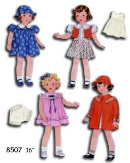 8507 Doll wardrobe pattern 16 Patsy Ann   Shirley  