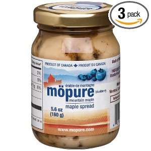 Mopure Mountain Maple Maple Blueberry Spread, 5.6 Ounce Glass Jars 