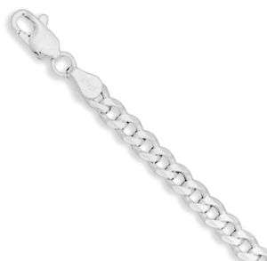 925 Sterling Silver 120 Beveled Curb Chain Necklace  