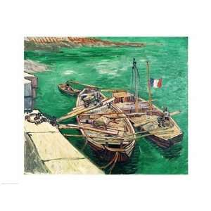 Landing Stage with Boats, 1888 Finest LAMINATED Print Vincent Van Gogh 