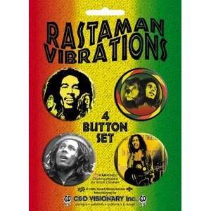  Bob Marley Rastaman Vibrations button set ~ 4 button set 