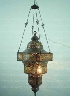 Antique Moroccan Style Art Large Hanging Lamp/Lantern  