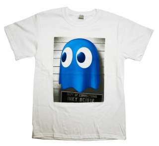 Pac Man Namco Inky Ghost Mugshot Retro Video Game T Shirt Tee  