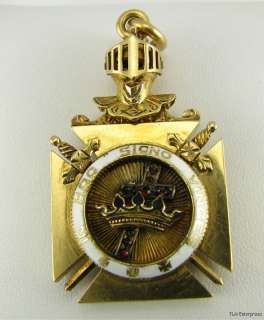 KNIGHTS TEMPLAR Masonic   14k Gold Antique A+ Watch FOB  